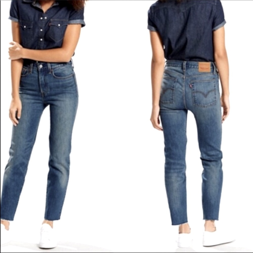 Vintage Levis Wedgie Raw Hem White Oak Cone Denim